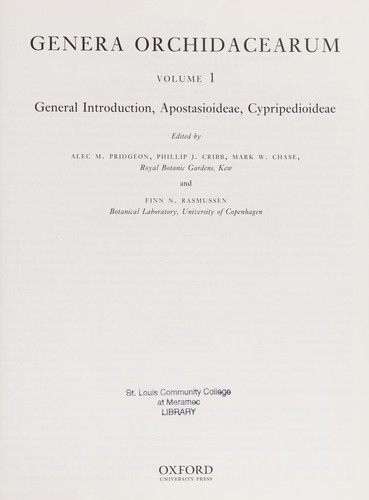 Cover for Genera orchidacearum