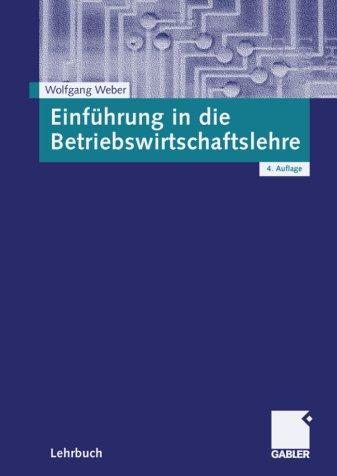 Cover for Einführung in die Betriebswirtschaftslehre. Lehrbuch.