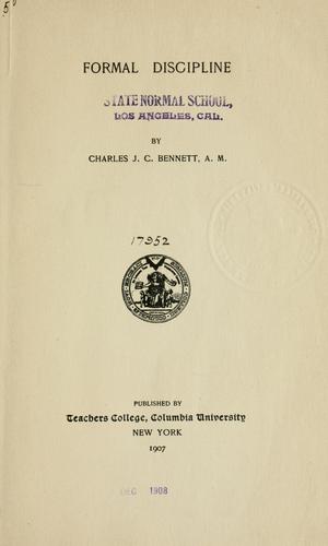 Cover for Formal Discipline ...