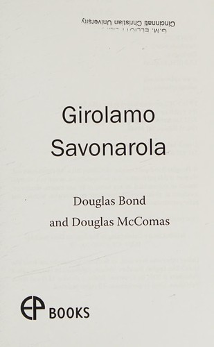 Cover for Girolamo Savonarola