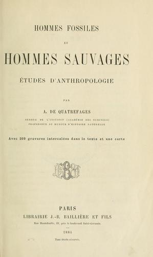Cover for Hommes fossiles et hommes sauvages