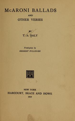 Cover for McAroni ballads