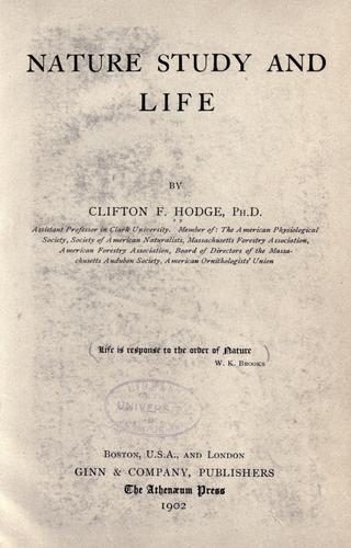Cover for Nature study and life