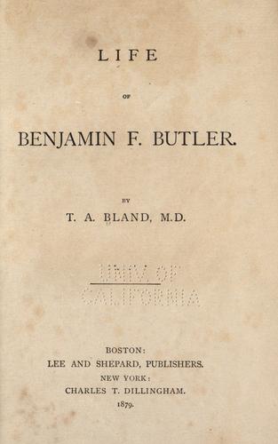 Cover for Life of Benjamin F. Butler.