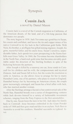 Cover for Cousin Jack