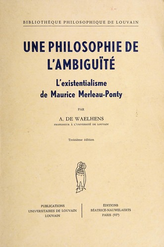 Cover for Une philosophie de l'ambiguïté