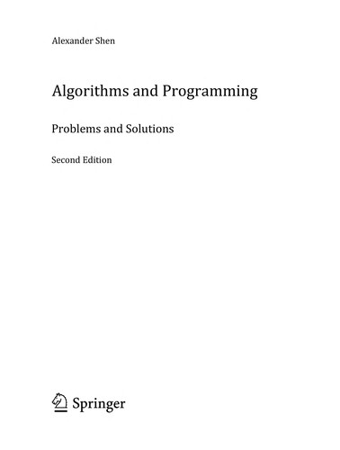 Cover for Algorithms and programming