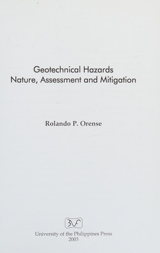 Cover for Geotechnical hazards