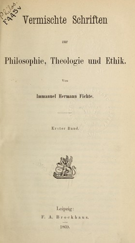 Cover for Vermischte Schriften zur Philosophie, Theologie und Ethik.