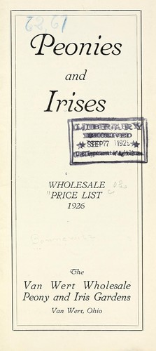 Cover for Peonies and irises wholesale price list