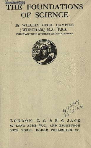 Cover for The foundations of science.