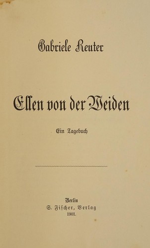 Cover for Ellen von der Weiden