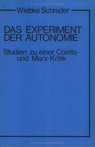 Cover for Das Experiment der Autonomie