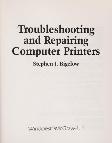 Cover for Troubleshooting and repairing computer printers