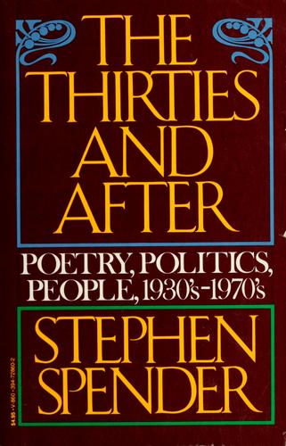 Cover for The thirties and after