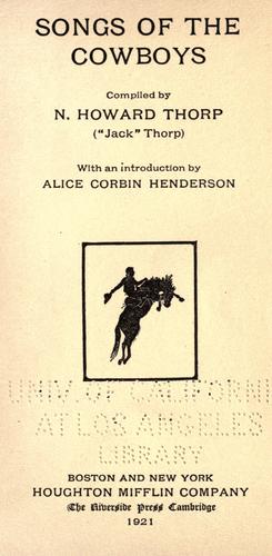 Cover for Songs of the cowboys