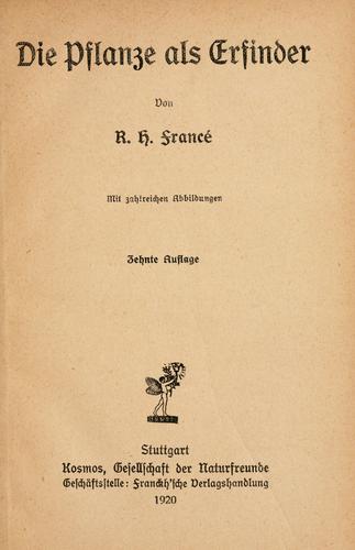 Cover for Die Pflanze als Erfinder