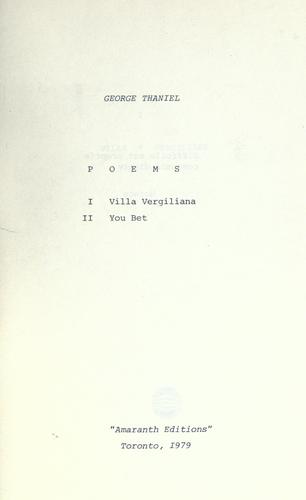 Cover for Poems