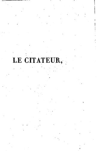 Cover for Le citateur