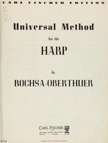 Cover for Universal method for the harp