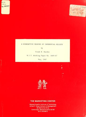 Cover for A nonreactive measure of inferential beliefs