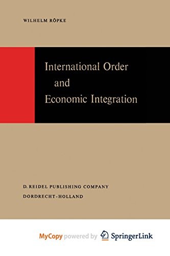 Cover for International Order and Economic Integration