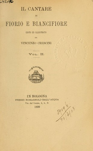 Cover for Il Cantare di Fiorio e Biancifiore