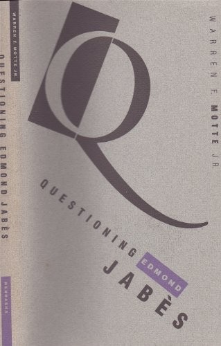 Cover for Questioning Edmond Jabès