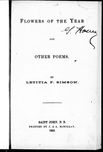 Cover for Flowers of the year and other poems