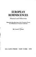 Cover for European reminiscences, musical and otherwise