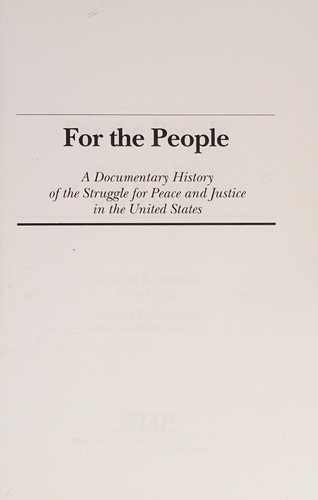 Cover for For the people
