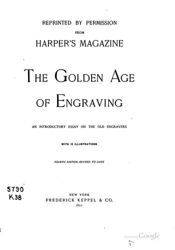 Cover for The Golden Age of Engraving: An Introductory Essay on the Old Engravers