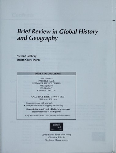 Cover for Brief Review in Global History and Geography