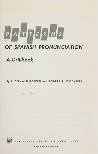 Cover for Patterns of Spanish pronunciation