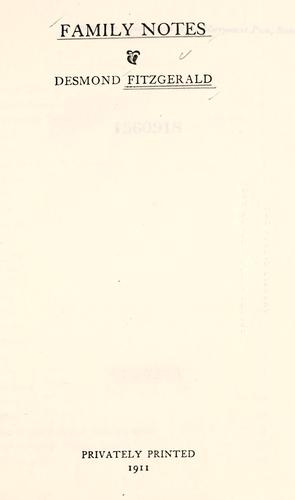 Cover for Family notes