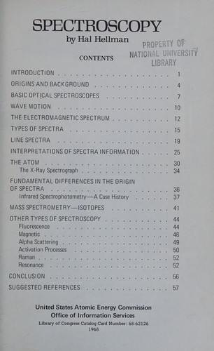 Cover for Spectroscopy