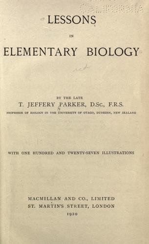 Cover for Lessons in elementary biology