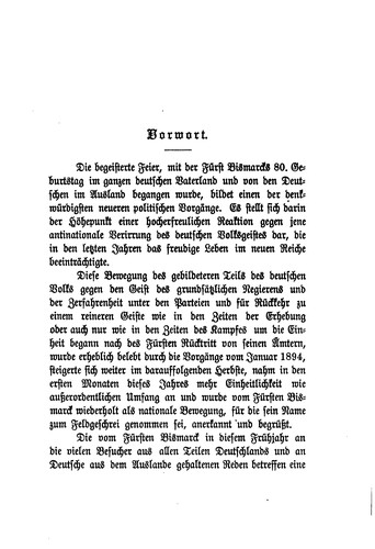 Cover for Fürst Bismarcks 80. Geburtstag: Ein Gedenkbuch