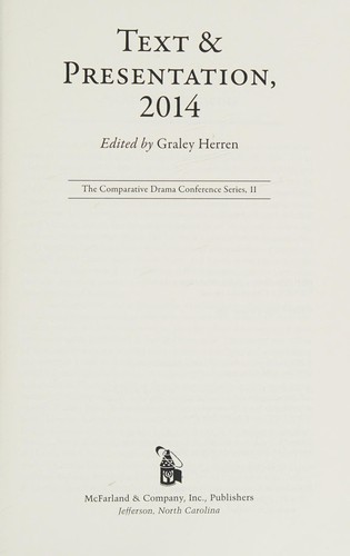 Cover for Text and Presentation 2014