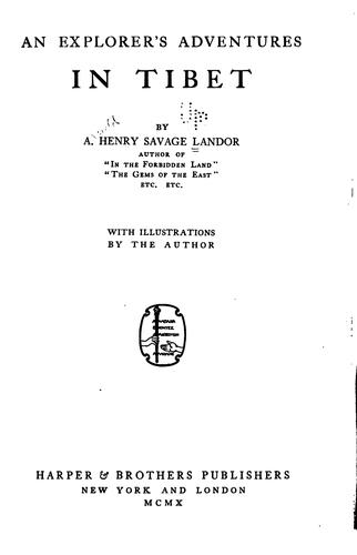 Cover for explorer's adventures in Tibet