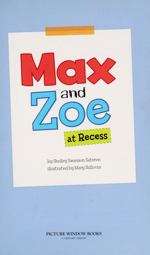 Cover for Max and Zoe at recess