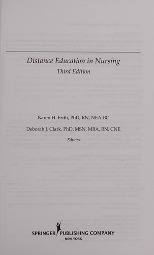 Cover for Distance Education in Nursing, 3rd Edition