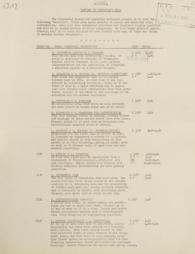 Cover for Listing of "unusuals"