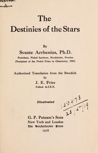 Cover for The destinies of the stars.