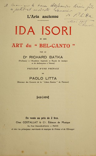 Cover for L'aria ancienne