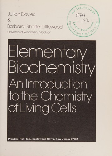 Cover for Elementary biochemistry