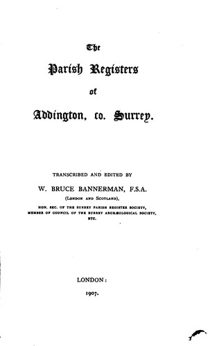 Cover for The Publications of the Surrey Parish Register Society