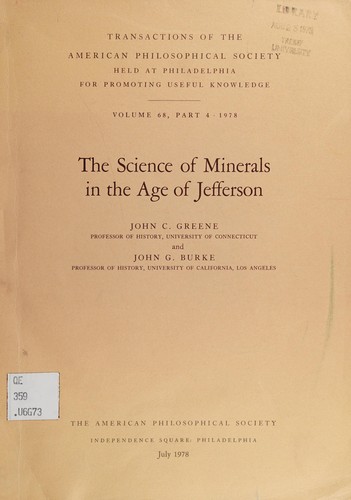 Cover for The science of minerals in the age of Jefferson