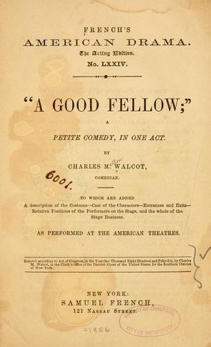 Cover for "A  good fellow"