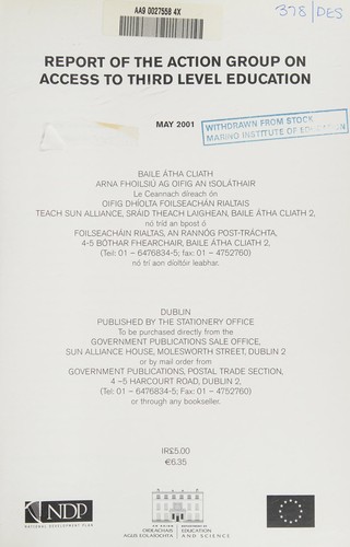 Cover for Report of the Action Group on Access to Third Level Education